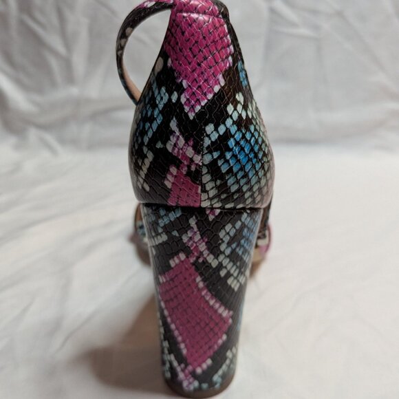 NWT Snake Skin Print Vegan Size 9 Block Heel - Picture 4 of 5
